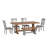 Sloan Richfield 78" Solid Wood Oak Finish Top Dining Set With X-Back Chairs - 7-Piece, Oak Finish Base Table, Antique Gray Base Chairs And Bench-639373132-639373128