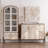 White + Burlywood Solid Wood Display Cases