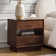 Nance Mid-Century Modern 3-Drawer Nightstand with Hidden Drawer and Built-In Outlets