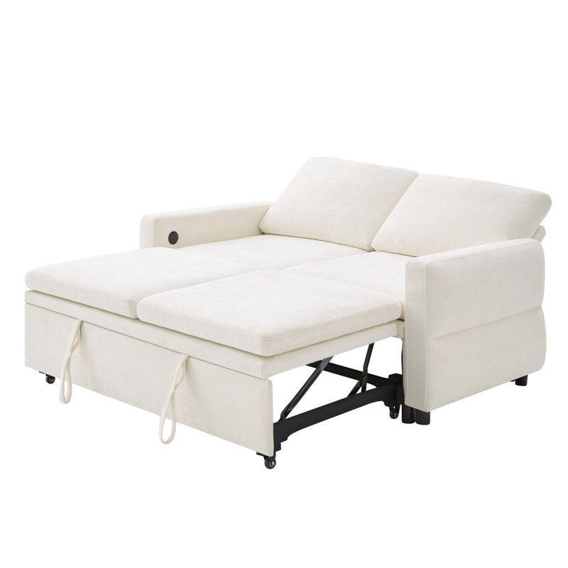Convertible Sleeper Sofas, 62.75 Inch Chenille Modern Home Compact