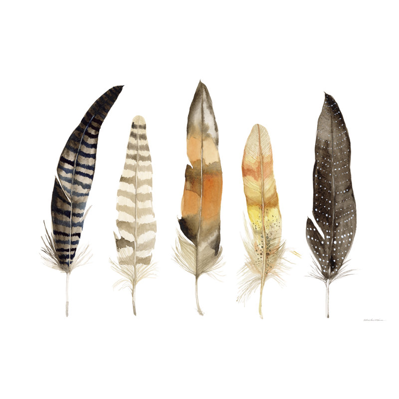 «Natural Feathers» par Kathleen Parr McKenna - reproduction d'art sur toile tendue, H 32 po x l 48 po