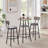 Round Bar Stool Set With Shelf, Upholstered Stool With Backrest,23.62'' W X 23.62'' D X 35.43'' H-1461020946-1461020957