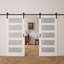 Portes de grange coulissantes en verre blanc 80 L x H 24 po x L 24 po avec quincaillerie d'installation et surface apprêtée-102714974-102714981-116466620