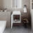 White Bathroom Vanity With Integrated Sink-617425087