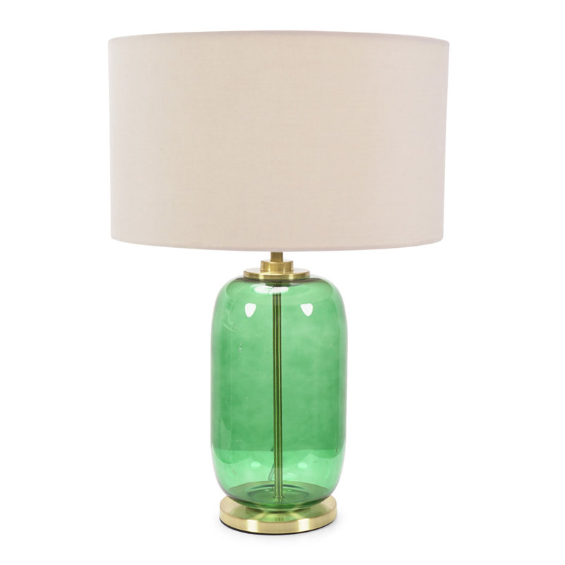 Angula Glass Table Lamp, Natural, Green