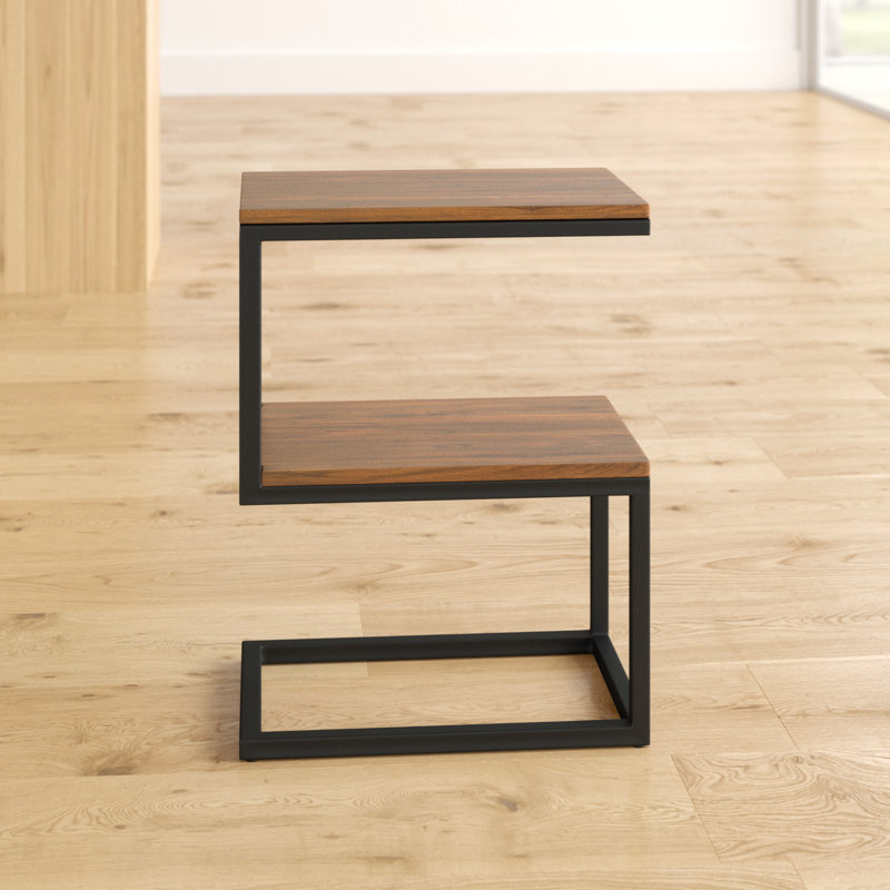 Iva Floor Shelf End Table, Sheesham