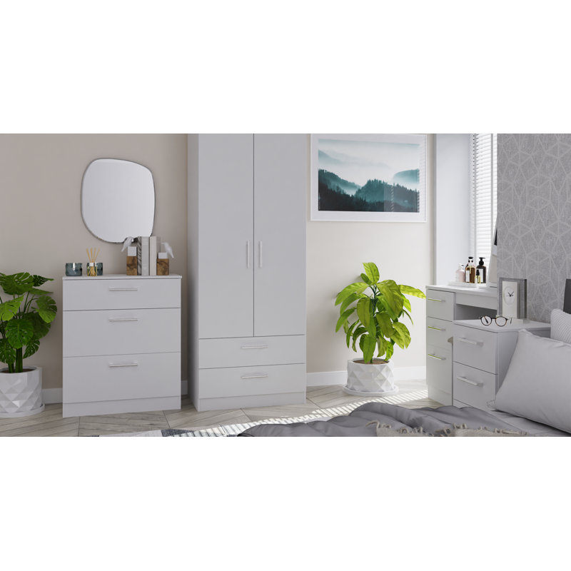 Fully Assembled Aliveya 3 - Drawer Chest of Drawers, Grey Matt