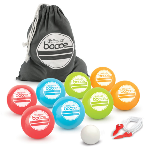 Lightweight Kids Bocce Ball Set Hard Plastic Case W/ Handle, 8 Balls, 2  Pallinos