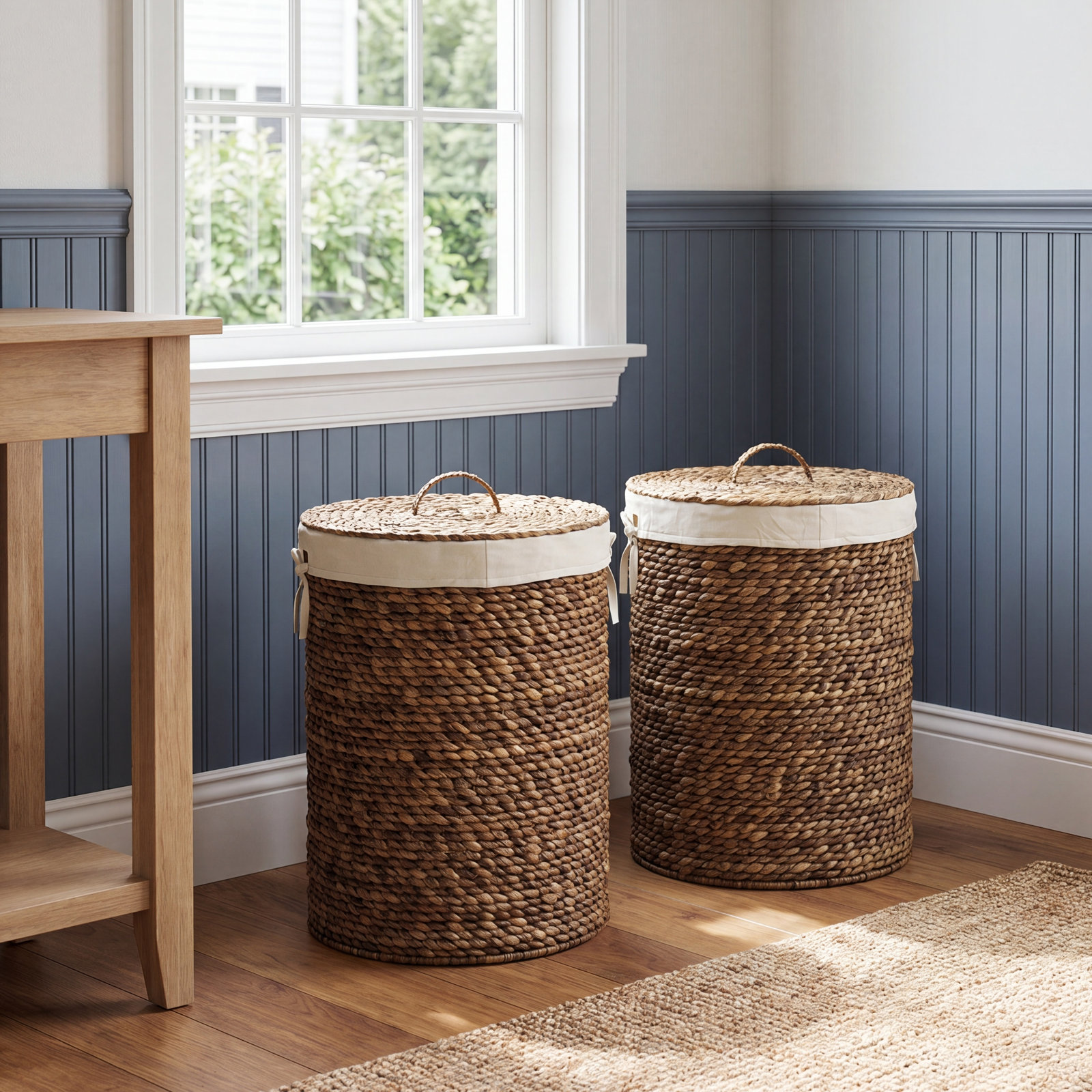 Handmade Seagrass Storage Bin Set