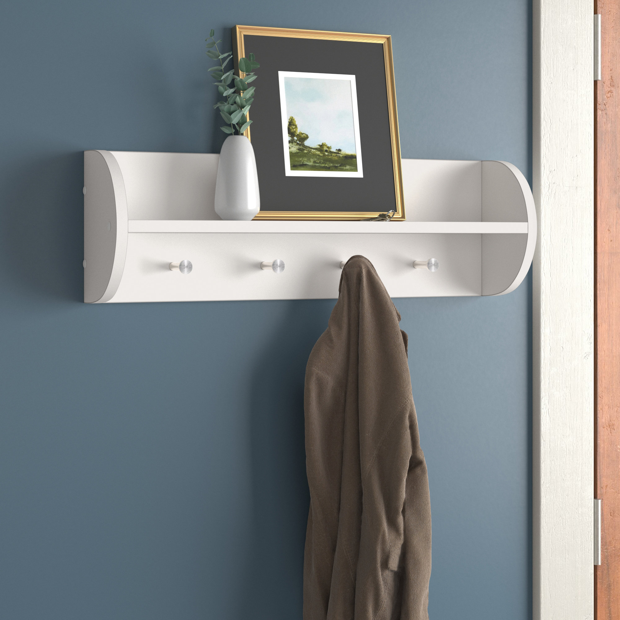 Andover Mills™ Kissena Wall 4 - Hook Wall Mounted Coat Rack & Reviews 