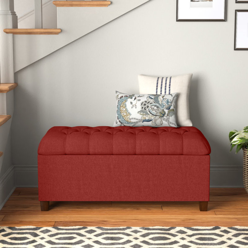 Allessandra Upholstered Storage Bench, Grey