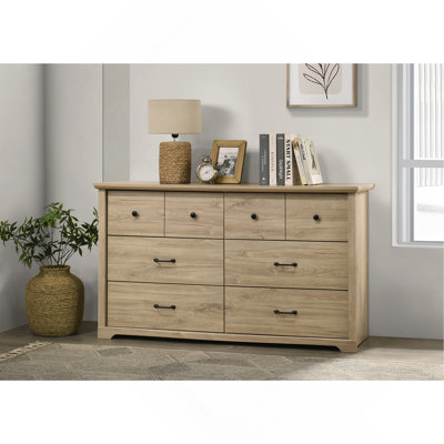Commode 6 tiroirs au fini chêne clair