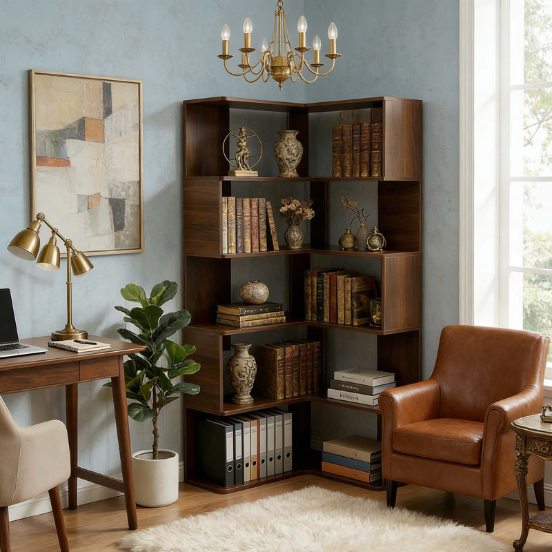 6 Tier Corner Bookshelf