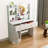 Dressing table with LED lighting mirror, adjustable brightness, dressing table with chair