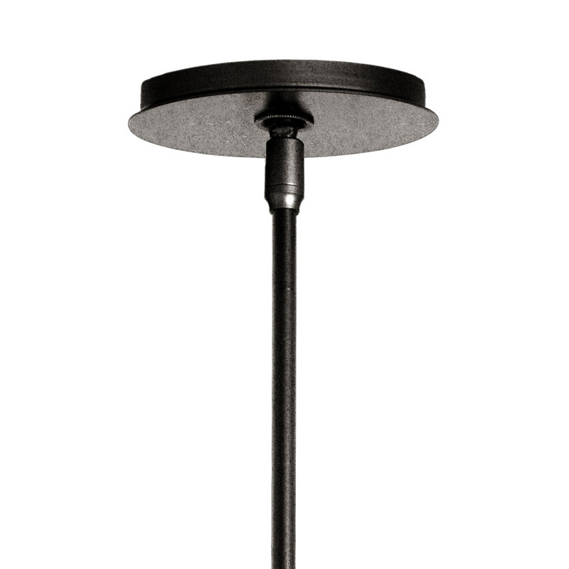 Luminaire suspendu cylindrique à 1 lumière avec abat-jour opale Exos, Grand, Fer naturel