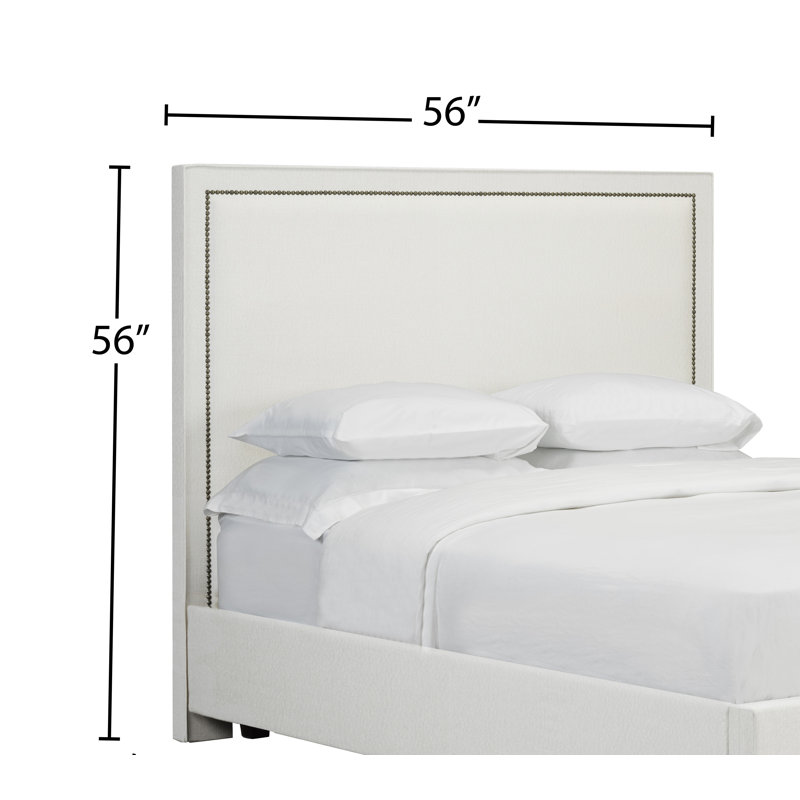 Tête de lit à panneau rembourré Tarr, Double, Cuir - Blanc