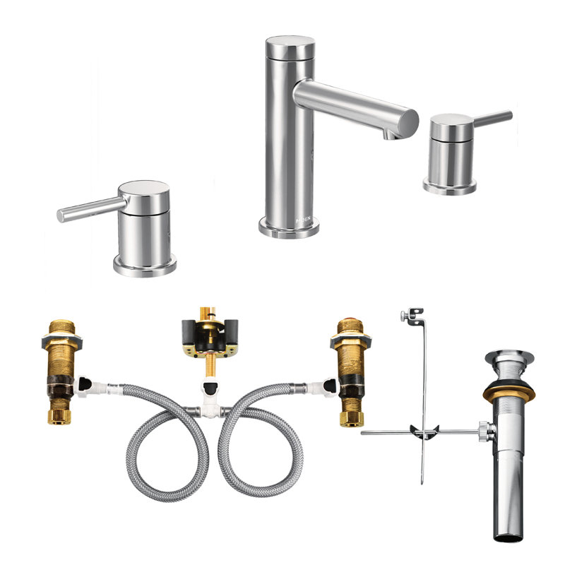 Align Widespread Bathroom Faucet with Drain Assembly, Chrome