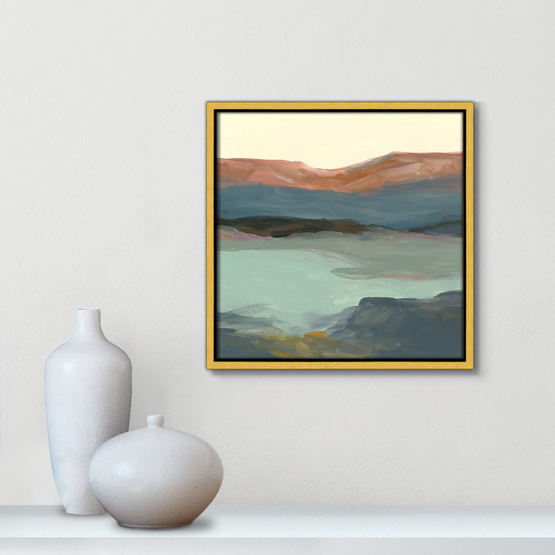 «Euzelia Rolling Bluff» par Carol Robinson - reproduction d'art, H 13,5 po x l 13,5 po, Toile encadrée, Doré