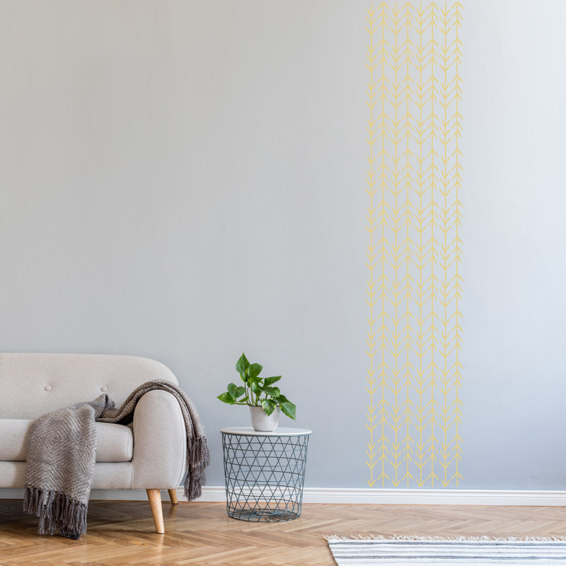 3884 Abstract Non-Wall Damaging Wall Decal, Light Yellow