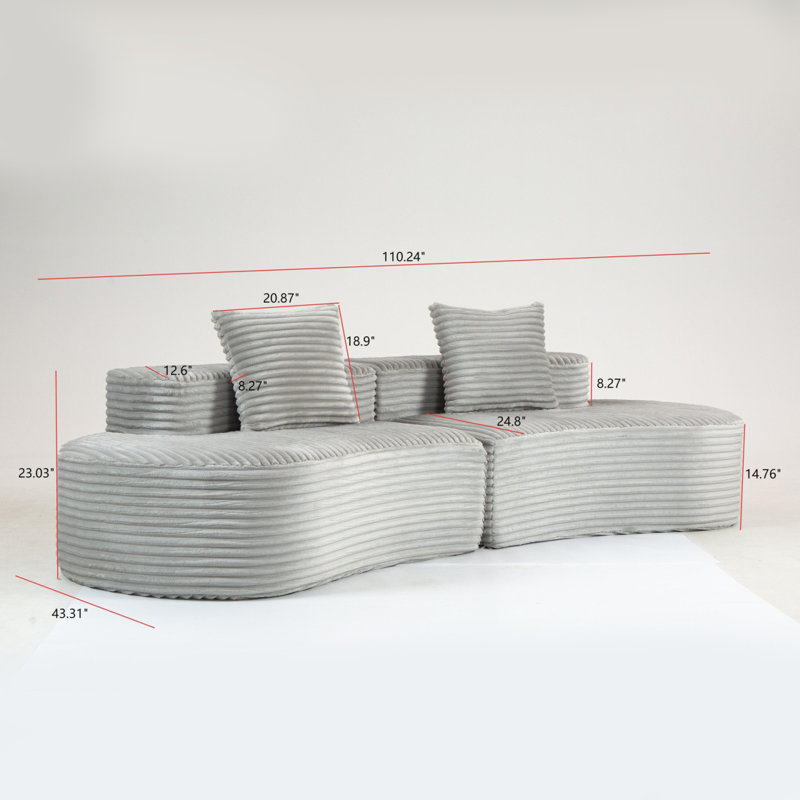 Canapé compressé: Canapé Moon Bay-YKX-33003A-2-Gris fumée, Gris fumée
