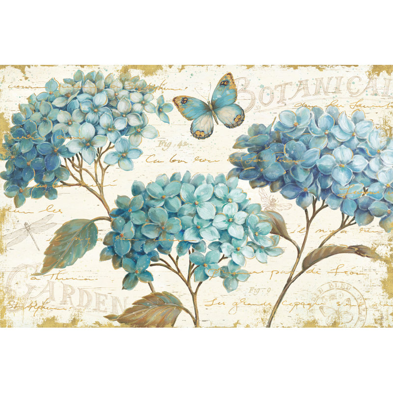 «Blue Garden I» par Daphne Brissonnet, reproduction d'art sur toile tendue, H 12 po x l 18 po, Non
