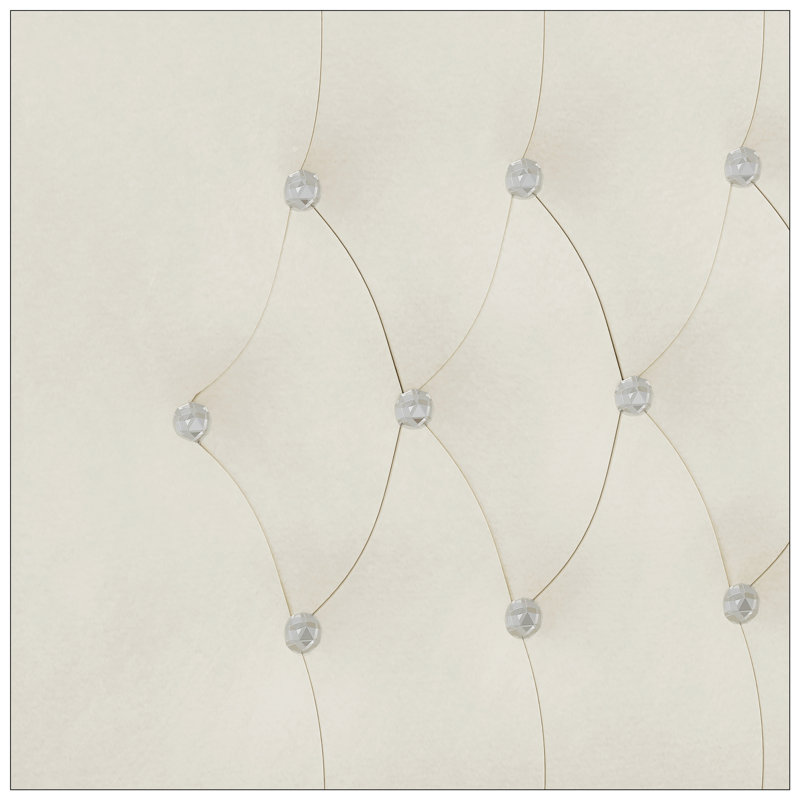 Grand lit à oreilles tapissier Klinton, Beige
