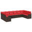 vidaXL Sofa Set with Cushion 10 pcs Brown Polyester-2050938322