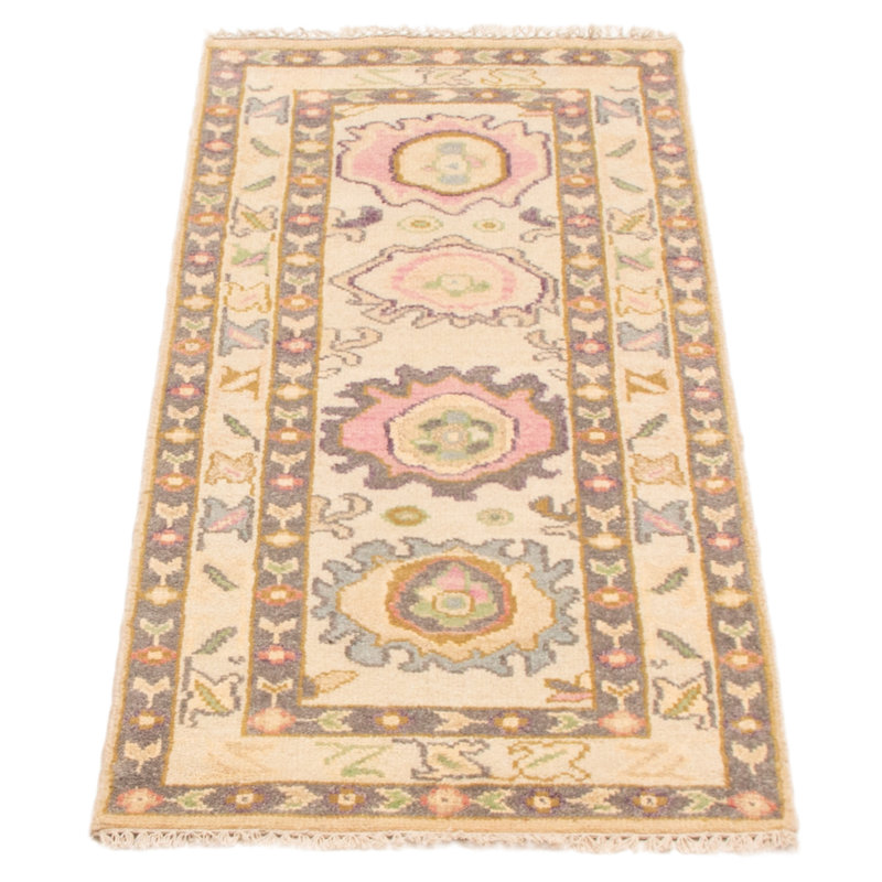 Tapis ivoire moderne Oushak 2 pi 5 po x 5 pi 9 po