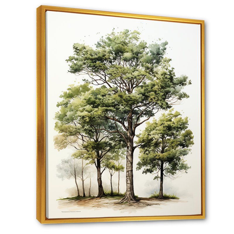 " Tree Oaks Simplicity II ", Gold Floater Framed, 32" H x 24" W