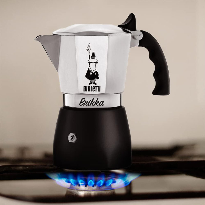 Bialetti Brikka Black Aluminum 2-Cup Stovetop Espresso Maker
