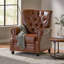  Fauteuil inclinable manuel manuel en similicuir brun à dossier simple inclinable pour le salon