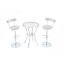 Table de bar en acier inoxydable avec plateau en verre trempé et base plaquée en chrome