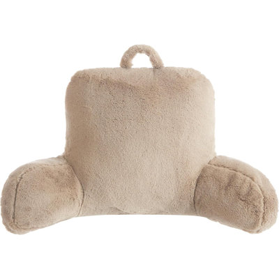 Rabbit Faux Fur Backrest Pillow, Taupe