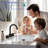 8 Inch Widespread 2 Handle Bathroom Faucet In Oil Rubbed Bronze With Drip - Cartridge, 360 Rotation And Pop Up Drain Assembly For Public 3 Hole Vanity Sink Basin Swivel Spout, Easy Installation Water