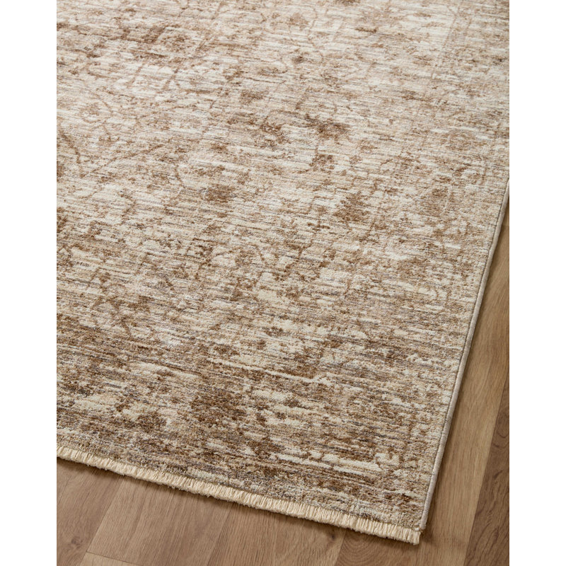 Tapis oriental en polyester écorce / naturel Sorrento, Rectangle 3 pi 11 po x 5 pi 7 po