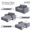 3 Seater Linen Sofa Bed-215868374