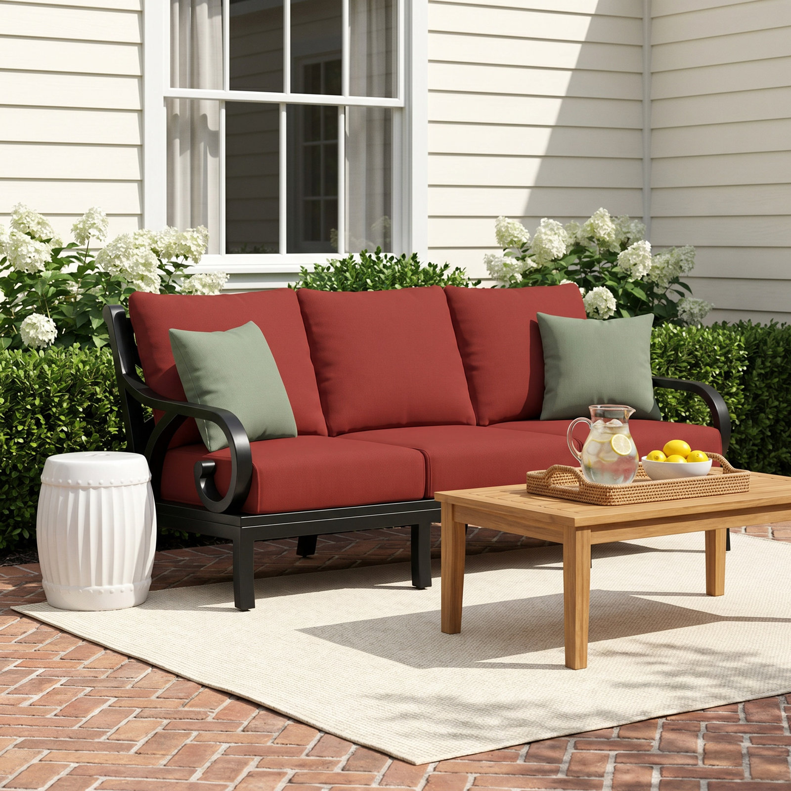 Monterey 81" Sunbrella® Patio Sofa, Spectrum Carbon Sunbrella® Plainweave