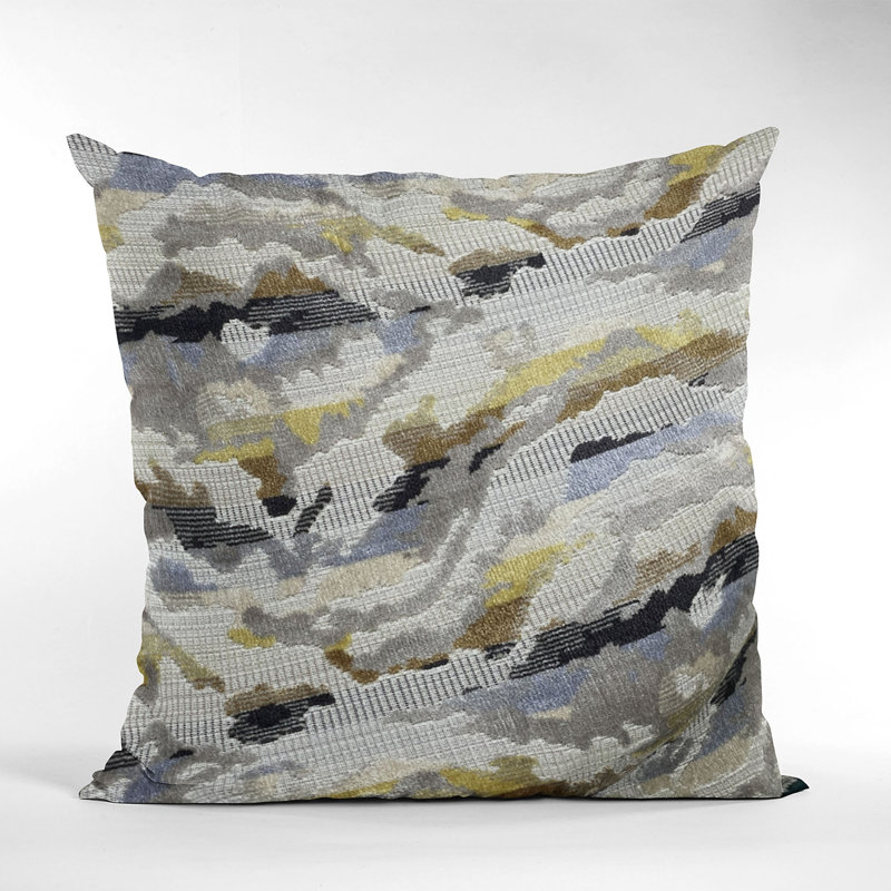 Abstract Linen Outdoor Throw Pillow, 12" H x 20" W