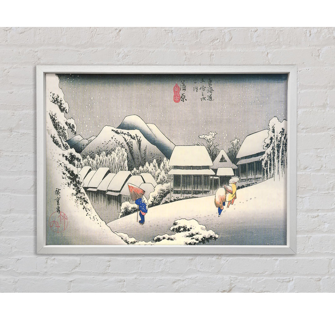 Hiroshige Ein Dorf im Schnee - Druck