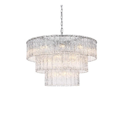 Intisar 32 inch Glass Chandelier in Chrome