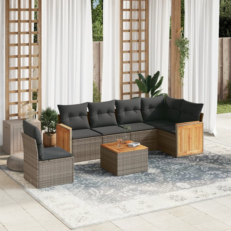 Ensemble de canapé de jardin Vidaxl gris