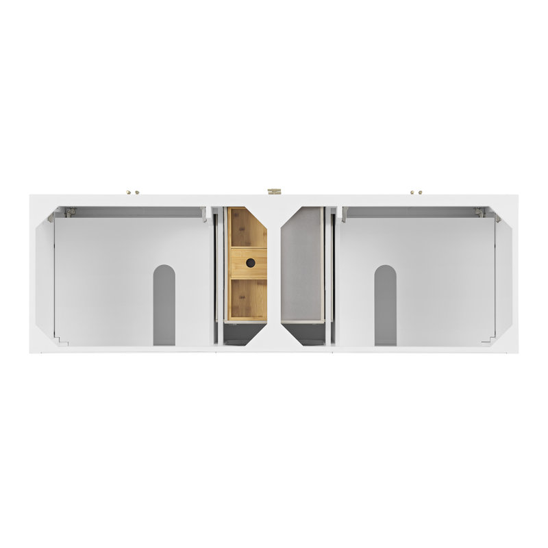 Myrrin 72'' W Double Bathroom Vanity Base, White