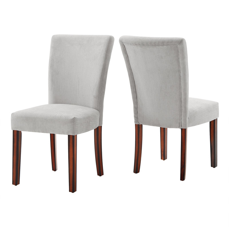 Lancaster Upholstered Parson Chair, Silver Gray