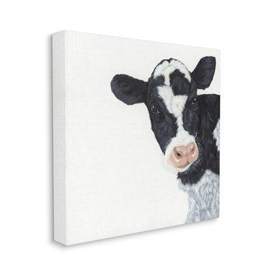 Bouvier veau noir et blanc avec motif minimaliste par Ashley Justice - Peinture