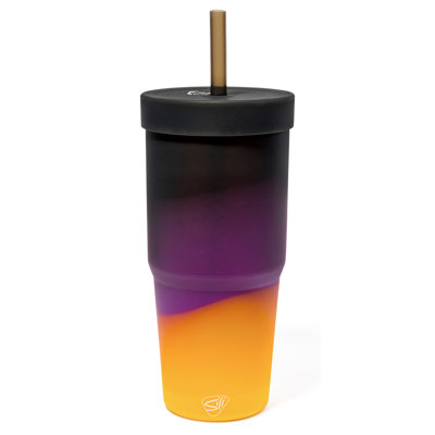 Silipint: Silicone 32oz Straw Tumbler: Sun Storm - Reusable, Unbreakable