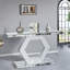 Sparkling Console Table With Diamond Glass Effects And Geometric Hexagon Cutouts
