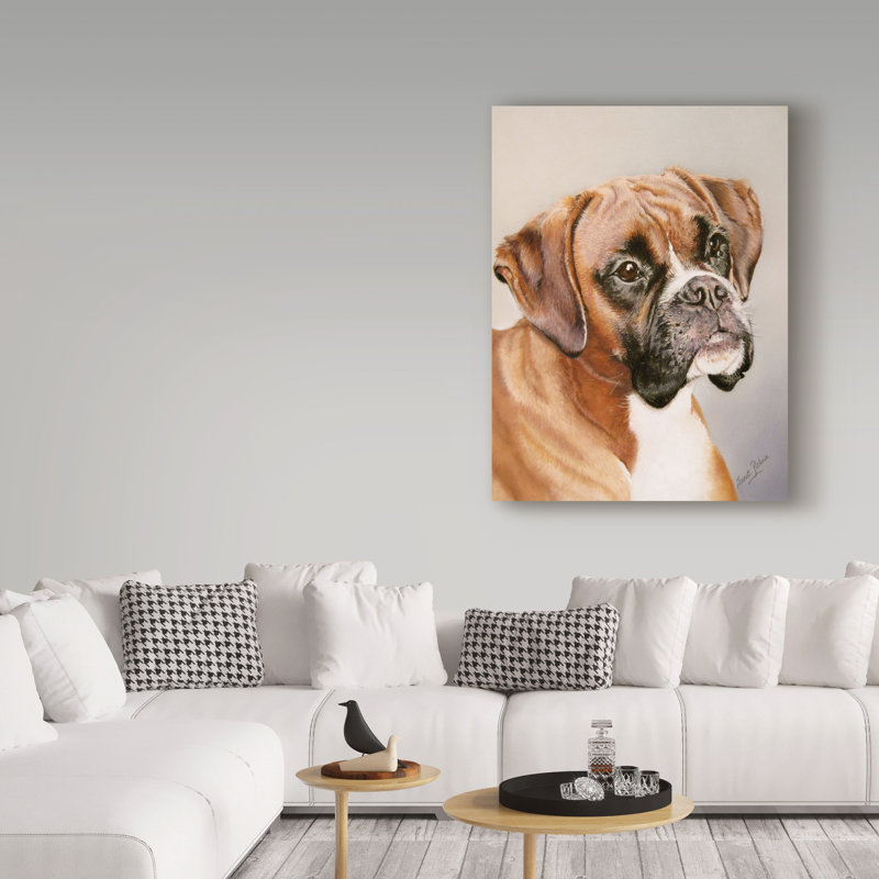 « boxer gray », reproduction de peinture à l’acrylique sur toile tendue, H 24 po x l 18 po x P 2 po