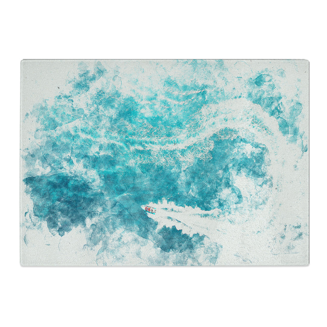Tempered Glass Speed Boat in Portugal Chopping Board