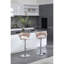 Tabourets de bar roses de 2, réglables en hauteur avec poignée relevable, base, revêtement en velours, coussin rembourré en mousse, structure en métal stable, méthode d'installation facile, capacité de poids de 300 lb, fabrication