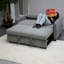 Canapé-lit réglable à dossier réglable, tissu en velours, 2 poches latérales et coussins, gris pour espace de vie, canapé-lit moderne avec balcon, dossier, revêtement, remise